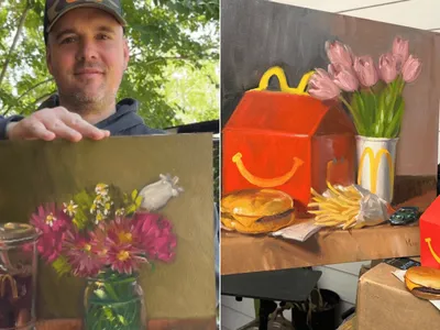 Do fast food para o museu: americano faz sucesso com pinturas de hambúrguer e mais delícias