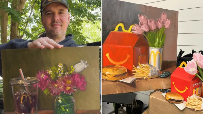 Do fast food para o museu: americano faz sucesso com pinturas de hambúrguer e mais delícias