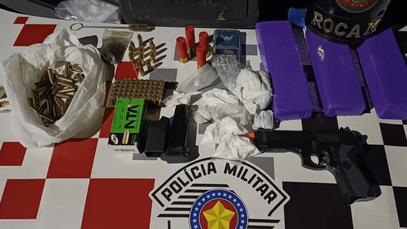 Polícia Militar prende homem por tráfico de drogas e posse de munições em Cruzeiro