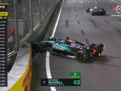 George Russell erra, bate e danifica Mercedes no segundo treino livre do GP de Singapura