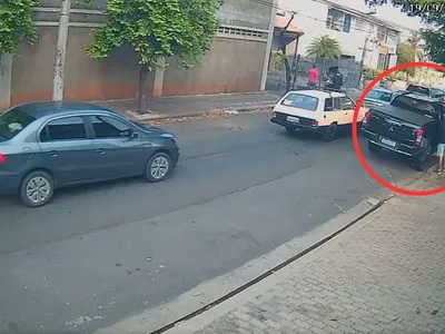 Câmera registra furto de caminhonete em Piracicaba