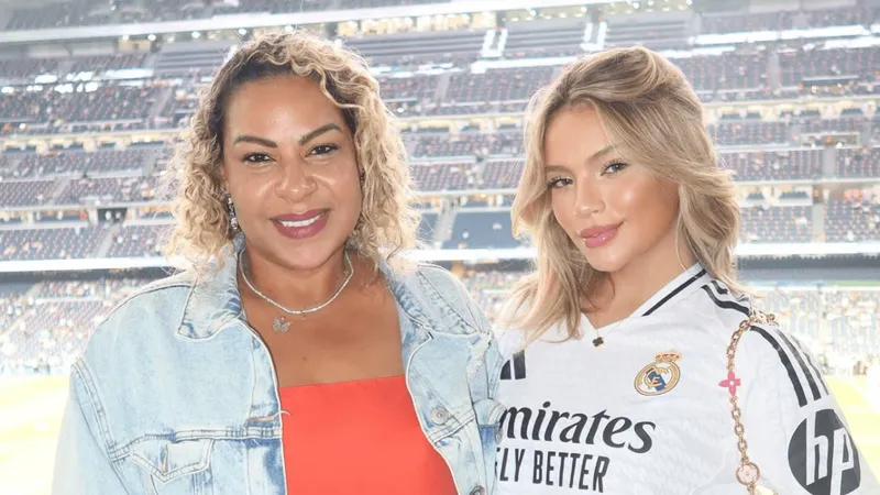 Mãe e esposa de Endrick deixam brigas de lado e posam juntas em jogo do Real Madrid