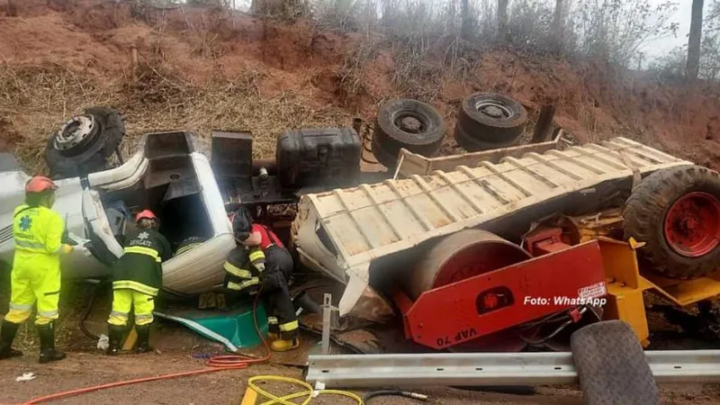 Motorista fica ferido após acidente com caminhão em Parapuã