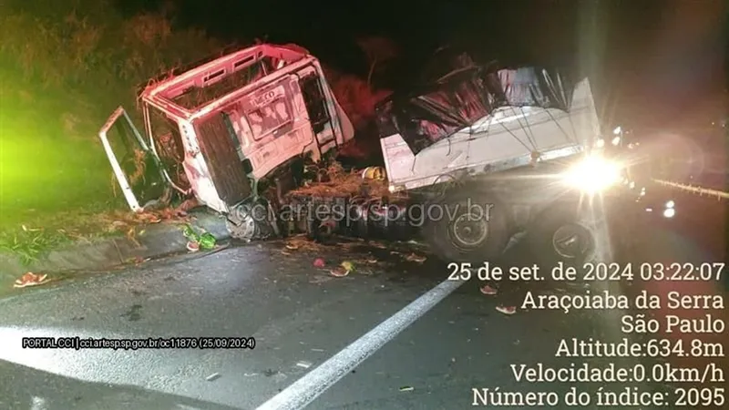 Motoristas ficam feridos em acidente em Araçoiaba da Serra (SP)