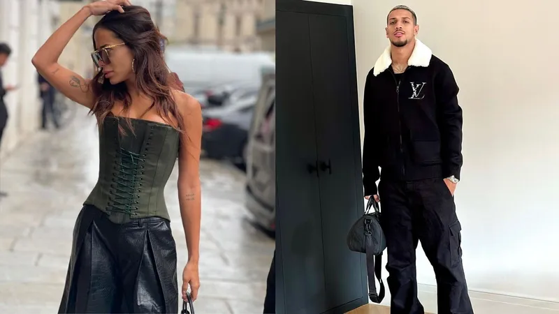 Namorados? Anitta é flagrada com jogador de futebol Vinicius Souza em desfile