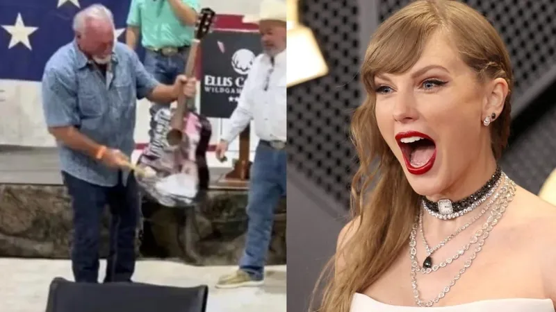 Homem destrói violão autografado por Taylor Swift em leilão