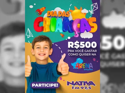 Dia das crianças com R$500,00 para gastar como quiser na ARENA TOYS BR