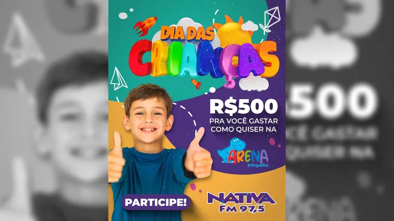 Dia das crianças com R$500,00 para gastar como quiser na ARENA TOYS BR