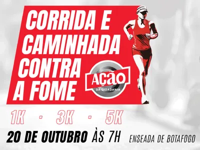 Corrida e Caminhada Contra a Fome da Ação Cidadania está com inscrições abertas