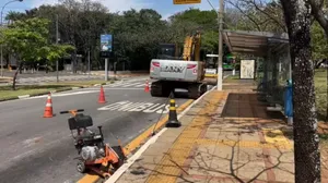 Trecho da Avenida Brasil, em Campinas, recebe bloqueio parcial para obras de concretagem