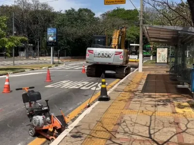 Trecho da Avenida Brasil, em Campinas, recebe bloqueio parcial para obras de concretagem