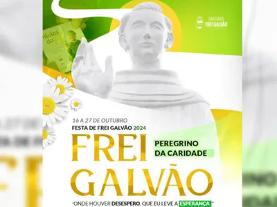 Festa de Frei Galvão começa nesta quarta-feira (16), em Guaratinguetá