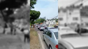 Motoristas abandonam os carros durante arrastão em Vicente de Carvalho nesta sexta-feira (18)