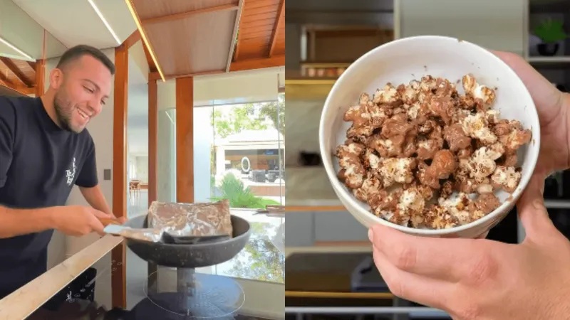 Pipoca doce de chocolate: receita "viral" do Lucas Rangel é a mais simples de todas