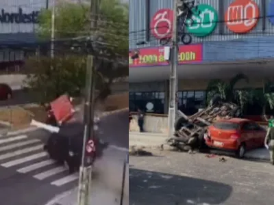 Vídeo: carro capota, atinge motos e condutor é preso com sinais de embriaguez em Natal