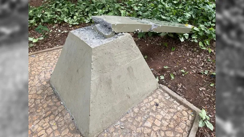 Monumento do Guarani é depredado em Campinas