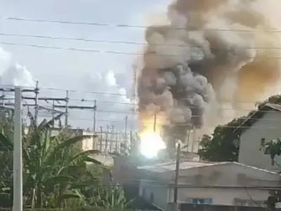 Subestação de energia explode e causa incêndio em Pindamonhangaba, veja vídeo