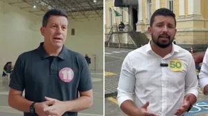 Hingo Hammes (PP) e Yuri Moura (PSOL), candidatos à Prefeitura de Petrópolis, registram voto