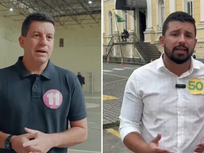 Hingo Hammes (PP) e Yuri Moura (PSOL), candidatos à Prefeitura de Petrópolis, registram voto