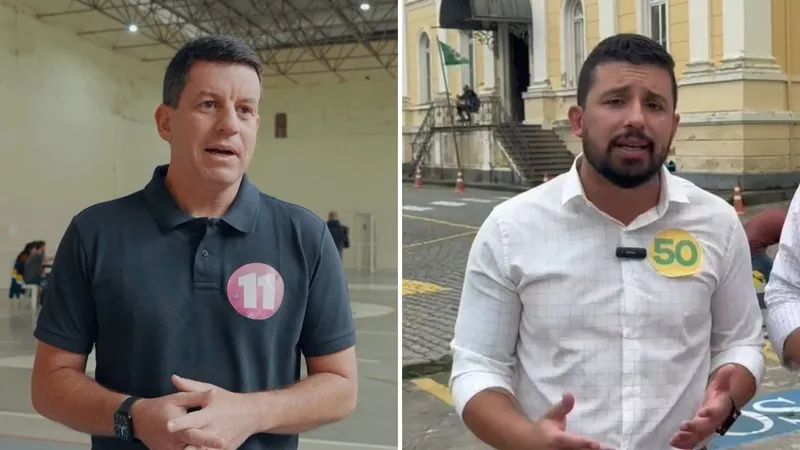 Hingo Hammes (PP) e Yuri Moura (PSOL), candidatos à Prefeitura de Petrópolis, registram voto