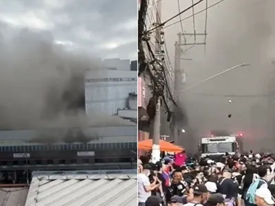 Incêndio atinge shopping na região do Brás, centro comercial de São Paulo (SP)