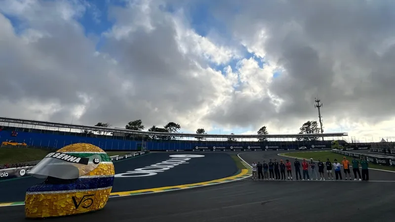 Vettel promove homenagem a Senna com capacete gigante feito com materiais recicláveis