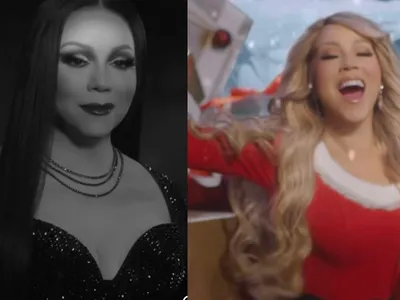 Mariah Carey vai de Mortícia a Mamãe Noel e descongela para o Natal