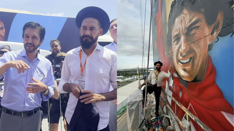 Nunes sugere a Eduardo Kobra novo painel sobre Senna em Interlagos