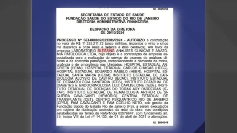 Casos de órgãos com HIV no RJ: Laboratório Blessing é contratado pela Fundação Saúde