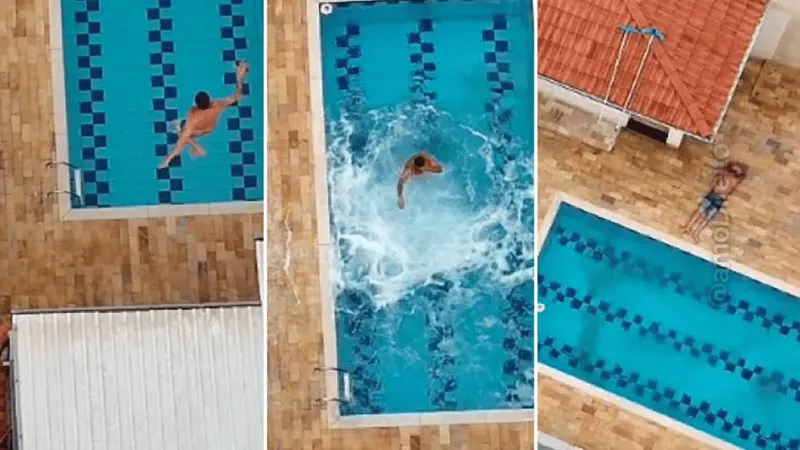 Criminoso tenta fugir pulando em piscina e é preso no interior de São Paulo