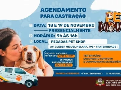 Pet Móvel atende os bairros Residencial Fraternidade 1 e 2