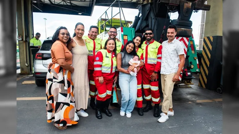 Bebê nasce na Ponte Rio-Niterói em um parto de emergência realizado pela equipe da Ecoponte