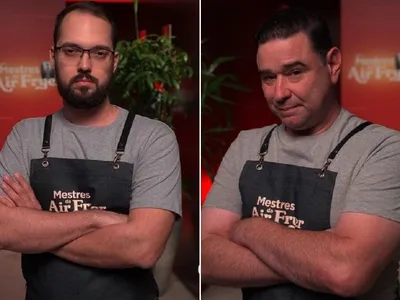 Flávio e Daniel são os primeiros eliminados de Mestres da Air Fryer; veja o que deu errado