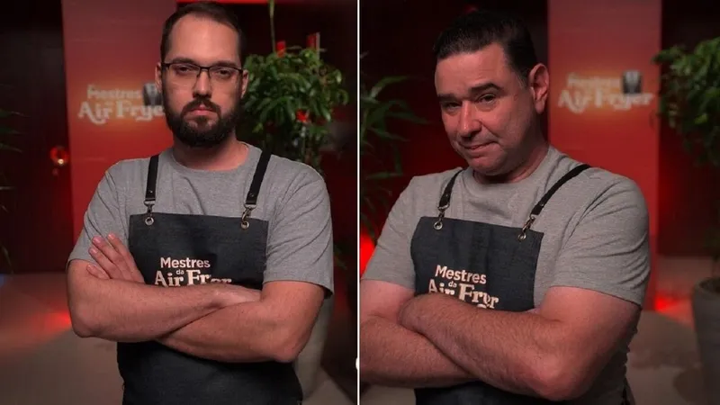 Flávio e Daniel são os primeiros eliminados de Mestres da Air Fryer; veja o que deu errado