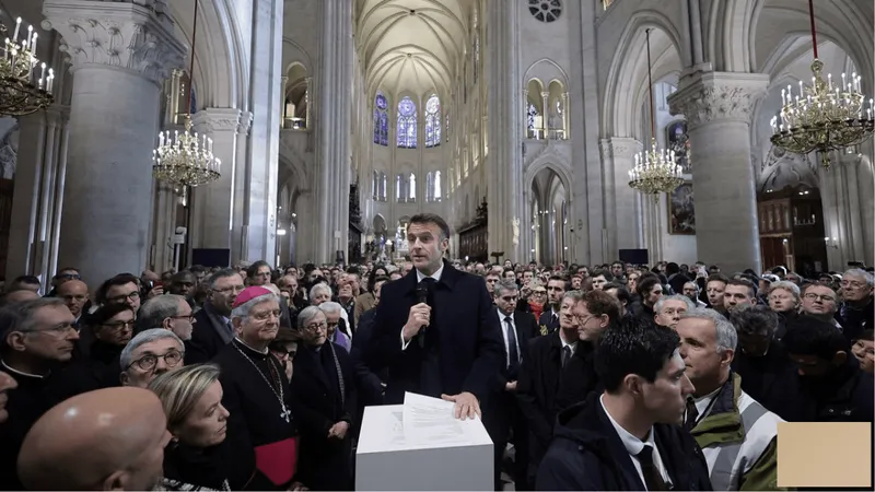 Macron visita Catedral de Notre Dame após restauração por incêndio