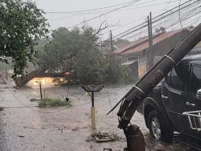 Chuva de quase 40 mm em uma hora e meia causa quedas de árvores e poste em Americana