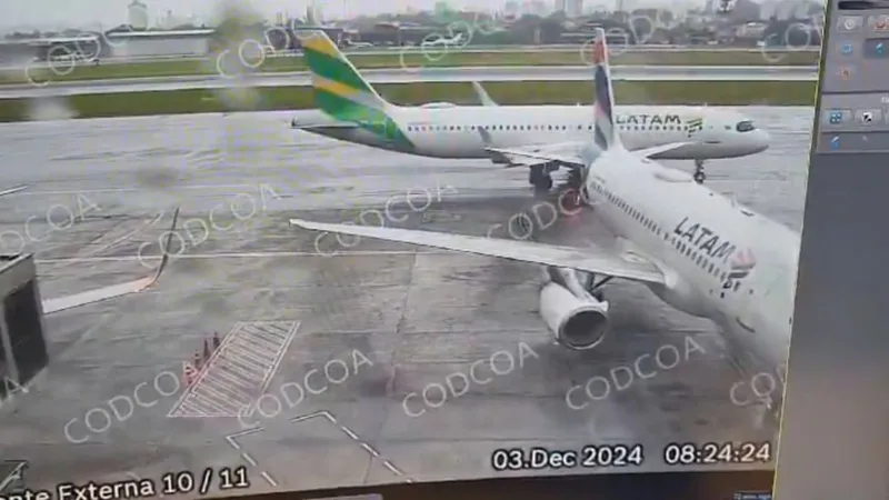 Aviões da Latam colidem durante manobra no aeroporto de Congonhas