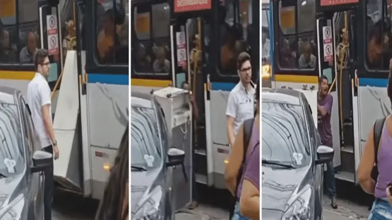 Passageiro é impedido de entrar em ônibus transportando geladeira