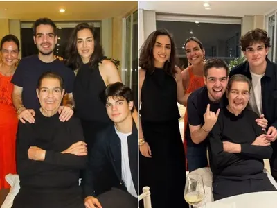 Faustão reaparece em foto de Natal com a família