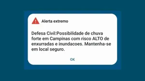 Moradores de Campinas recebem 1º alerta sonoro da Defesa Civil de SP sobre risco meteorológico