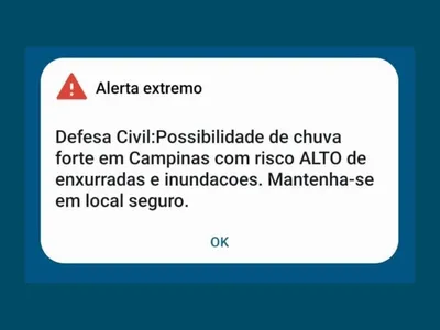 Moradores de Campinas recebem 1º alerta sonoro da Defesa Civil de SP sobre risco meteorológico