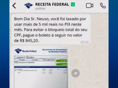 Receita Federal faz alerta sobre golpe da cobrança de taxa sobre o PIX