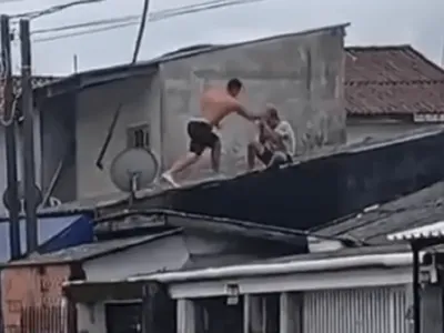 Vídeo mostra que pescador foi enforcado antes de ser jogado de telhado em Matinhos