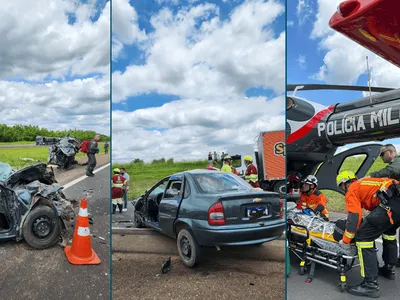 Acidente grave deixa um morto e cinco feridos em Tatuí; helicópteros resgataram duas crianças