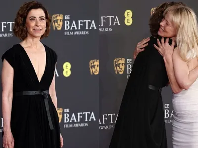 Fernanda Torres brilha no tapete vermelho do BAFTA e abraça Pamela Anderson