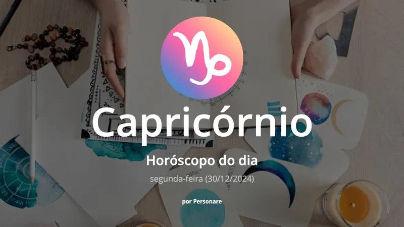 Horóscopo de Capricórnio: veja a previsão para hoje, segunda-feira (30/12/2024)