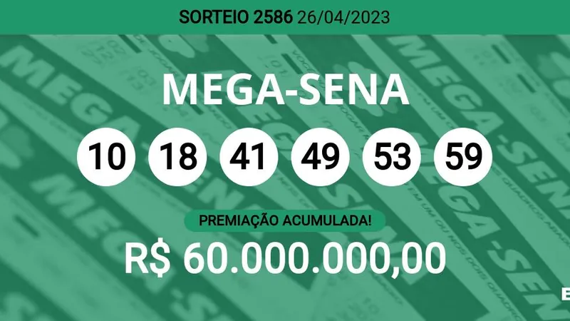 SÃO PAULO, SP - 24.10.2018: MEGA SENA ACUMULOU E PAGARÁ 20 MILHÕES - There  was no match for the 2090 mega-sena contest that was drawn yesterday (23).  The six dozen drawn were
