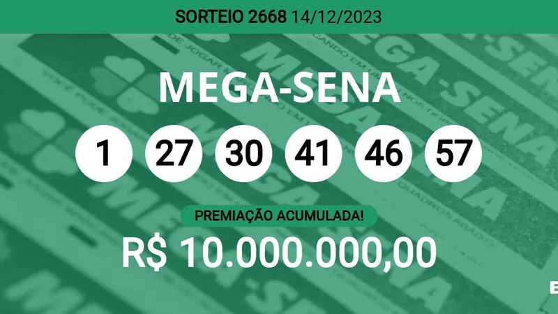 Mega-Sena sorteará neste sábado prêmio de R$ 10 milhões