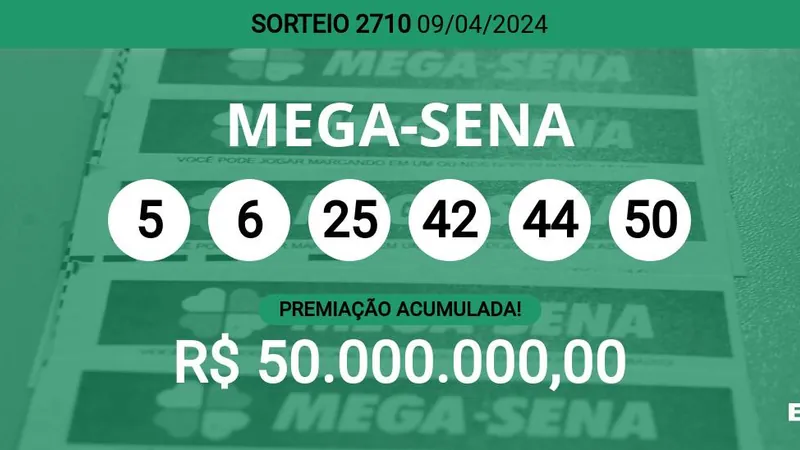 Aposta mínima da Mega-Sena, com seis dezenas, custa R$ 5 e pode ser feita na internet
