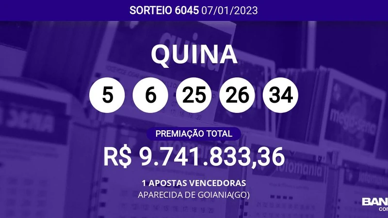 Apostador de Goiânia ganha mais de R$ 6 milhões na Quina, Goiás